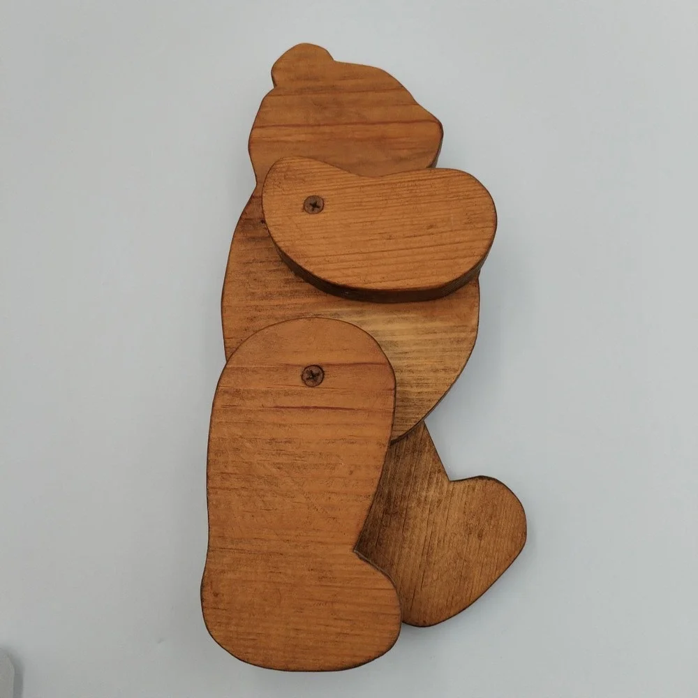 Vintage Jointed Wooden‎ Teddy Bear Folk Art Articulated Moveable Limbs 10